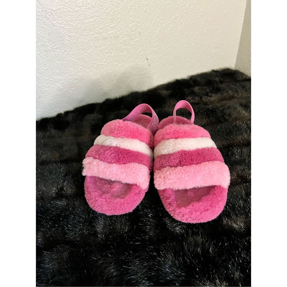 Ugg Slippers  Girl Slingback in Pink Ombre‎ fluff yeah 13